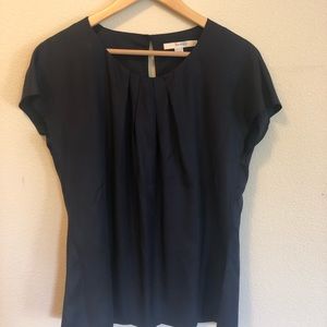 Navy Boden Silk Blouse